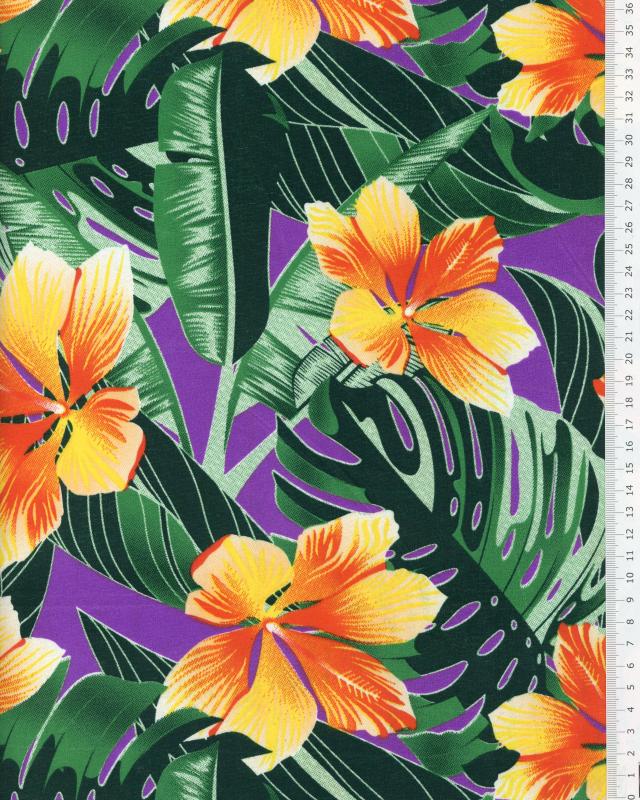 Polynesian fabric TAHITI Purple - Tissushop